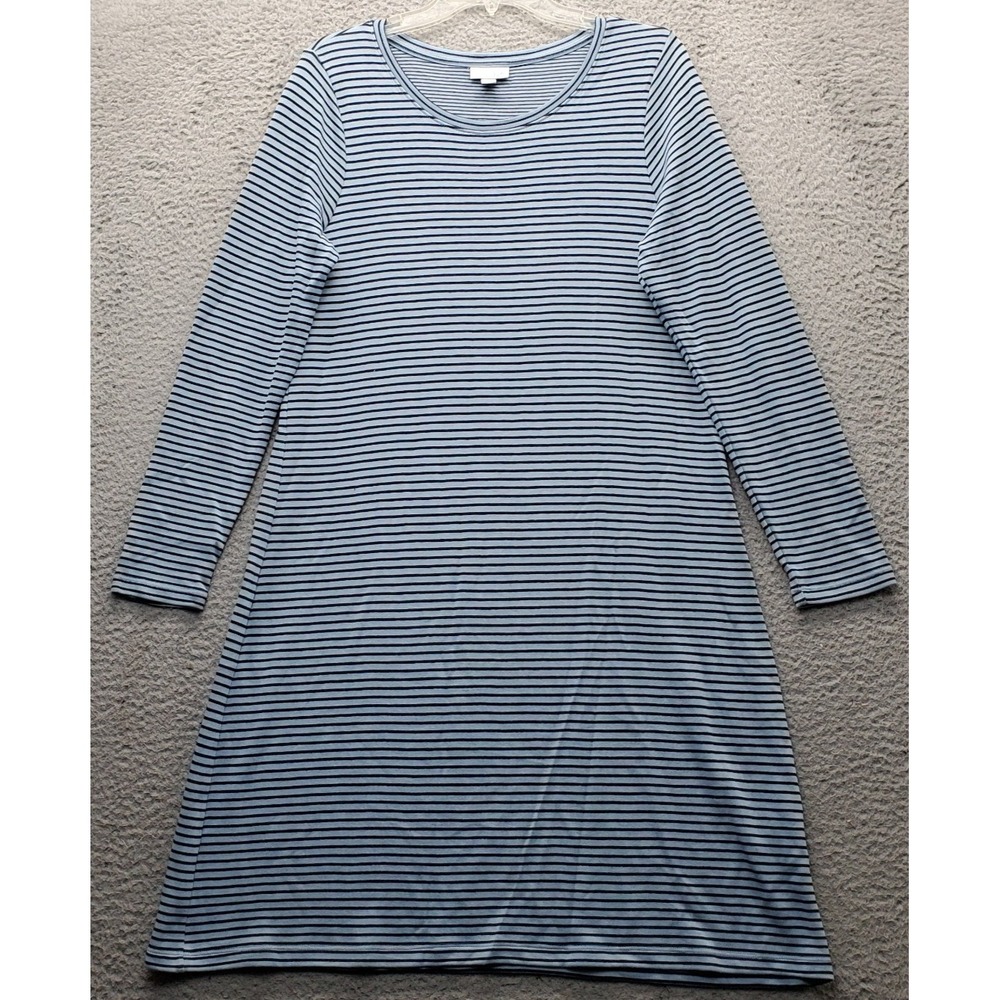 J. Jill Jersey Tunic Dress‎ Womens Medium Multi Striped Long Sleeve Round Neck